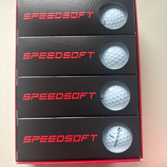 Three NEW TaylorMade Speed Soft White Rubber Core Inomer Shell Golf Balls - 36 B - Picture 9 of 12